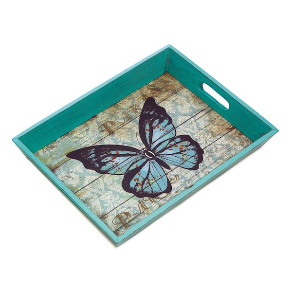 Accent Plus Blue Butterfly Serving Tray AC314965 - main